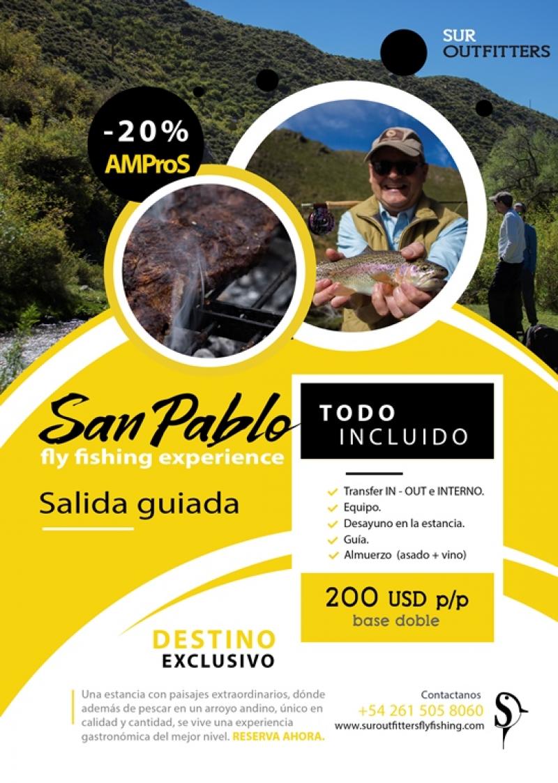 Salida guiada de pesca estancia San Pablo Tupungato