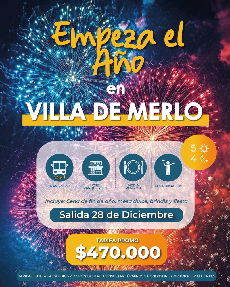 VILLA MERLO  EN AÑO NUEVO